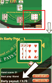 Early Payout Blackjack adds some fun to classic blackjack - click to play for real or free