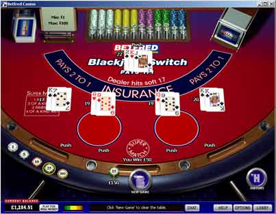 BlackJack Switch - one of the most popular Casino games at BetFred Casino
