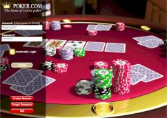 A poker room lobby with a bit of style at Poker.com!